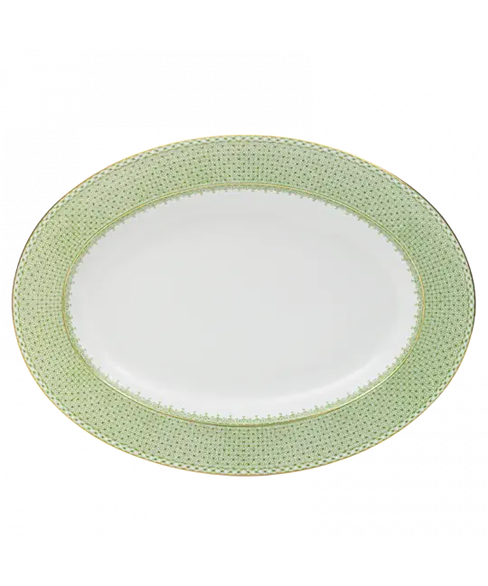 APPLE GREEN LACE OVAL PLATTER