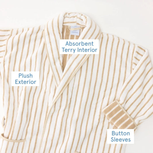 Sand Parker Plush Long Patterned Robe