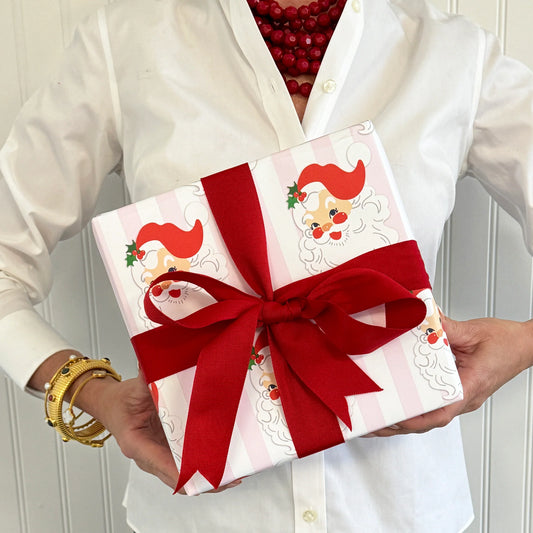 Santa Stripes Wrapping Paper