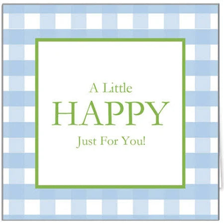 Gingham Check "HAPPY" Gift Enclosure Cards + Envelopes s/10