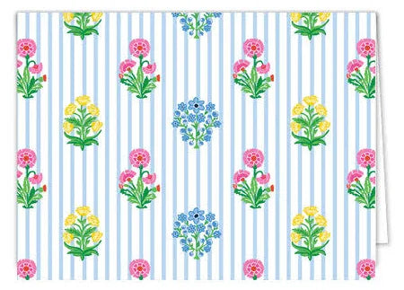 Coco Block Print Folded Notecard set/10