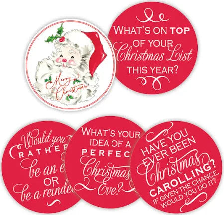 Merry Christmas Santa Conversation Coasters