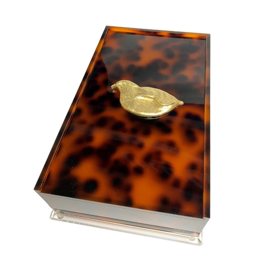 Quail Guest Towel Box Tortoise
