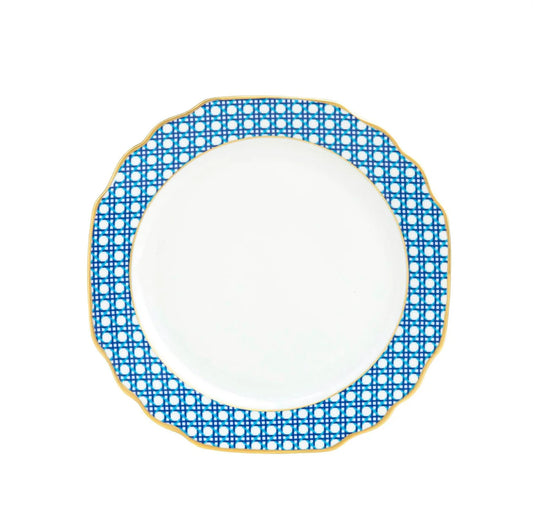 Blue Cane Weave Salad Plate