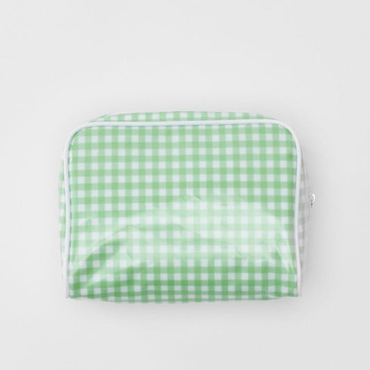 Small Green Gingham Toiletry Bag