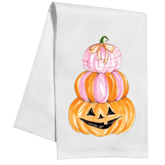 Pink and Orange Pumpkin Kitchen Towel