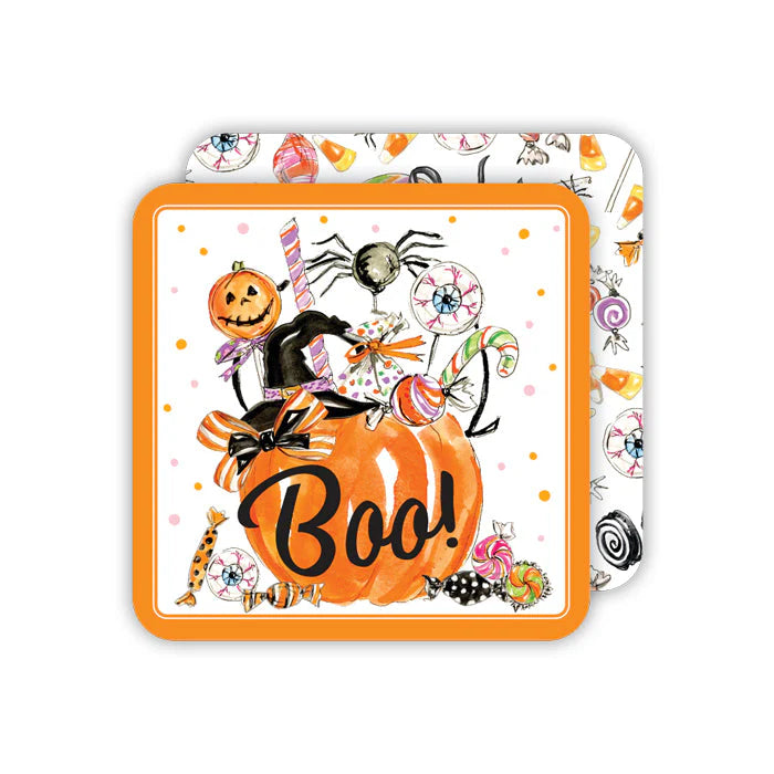 Boo Halloween Candy Coasters