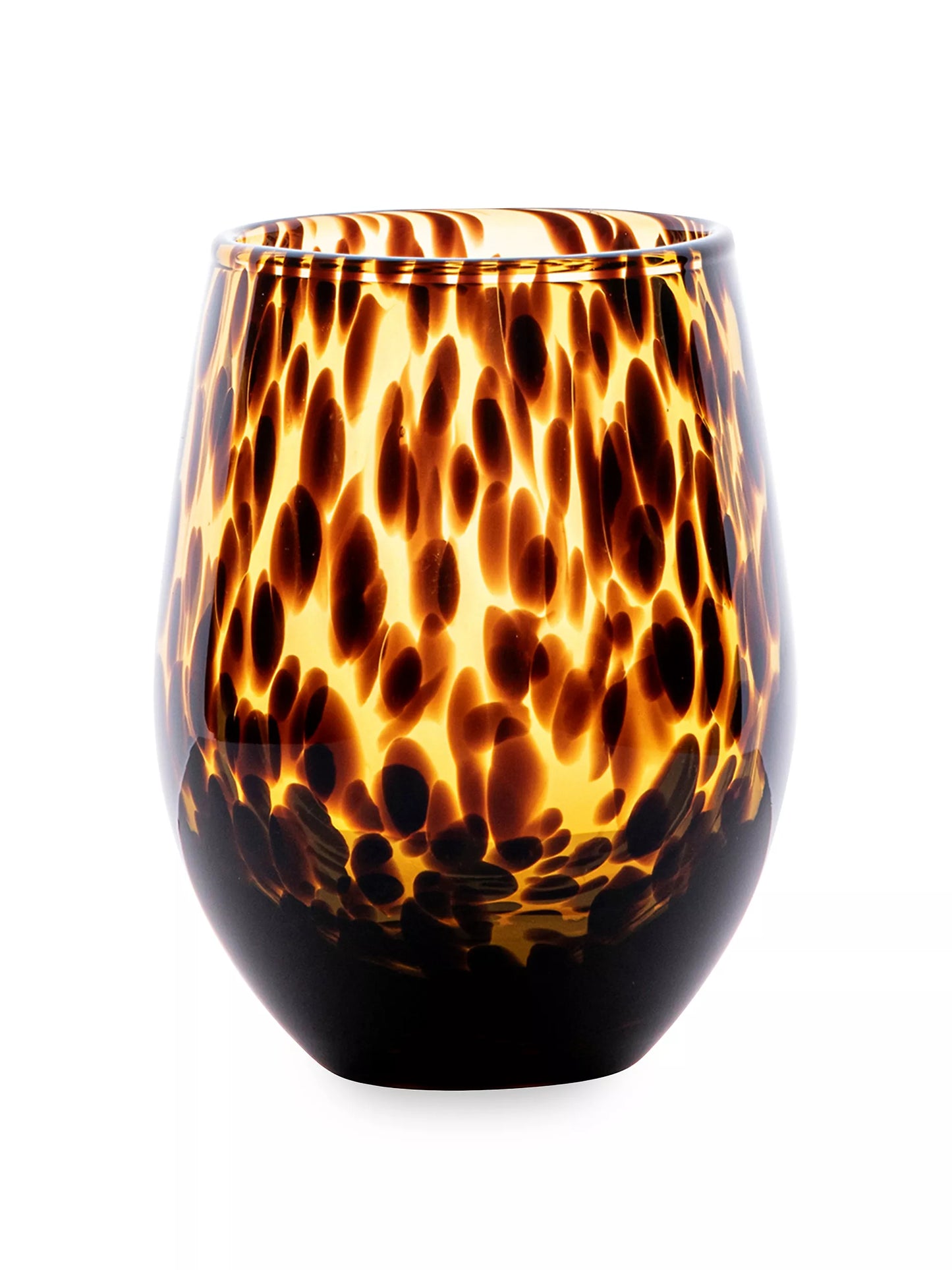 Puro Tortoiseshell Stemless Wine Glass