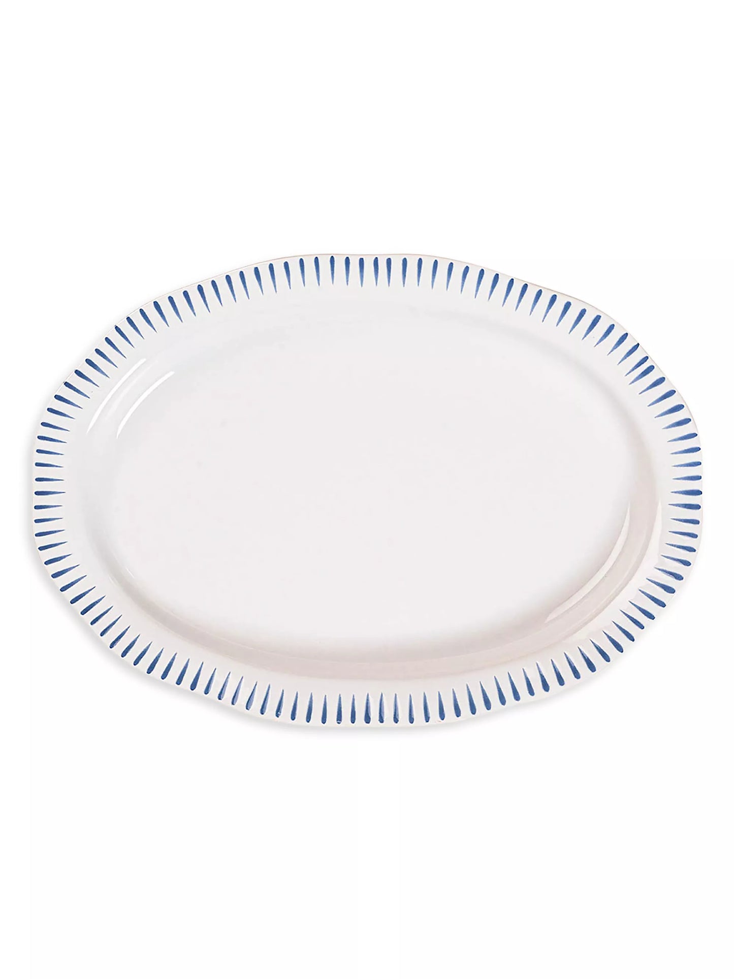 Sitio Stripe 17" Delft Blue Serving Platter