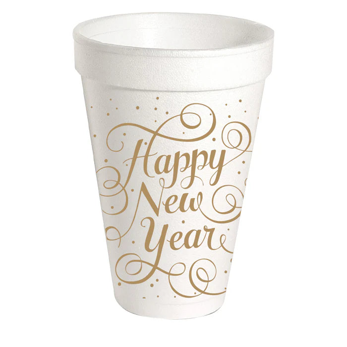 Happy New Year Styrofoam Cups