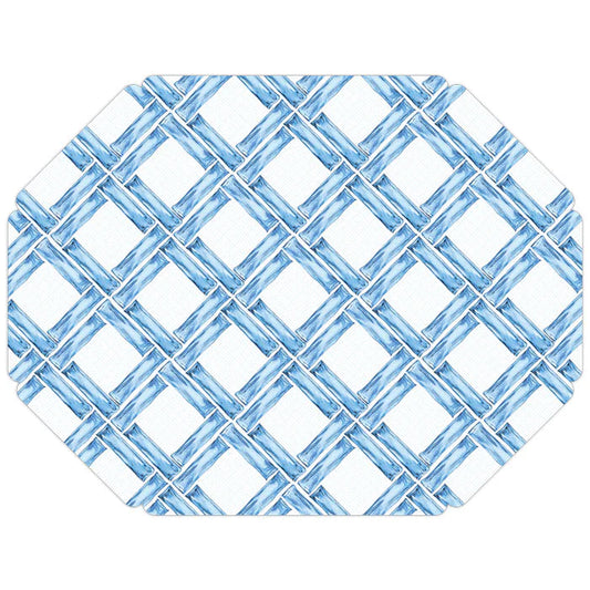 Blue Interlocking Bamboo Placemat