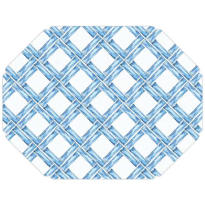 Blue Interlocking Bamboo Placemat