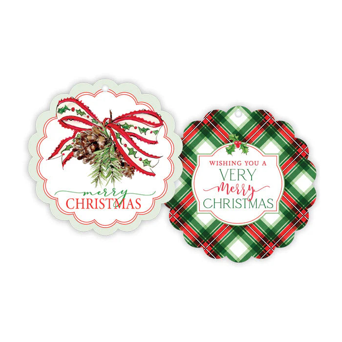 Merry Christmas Pine Cone Gift Tags