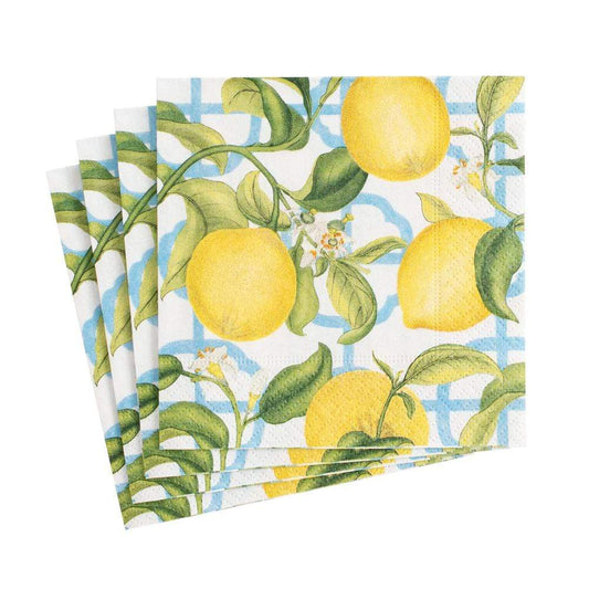 Seville Ivory Lemon Cocktail Napkins
