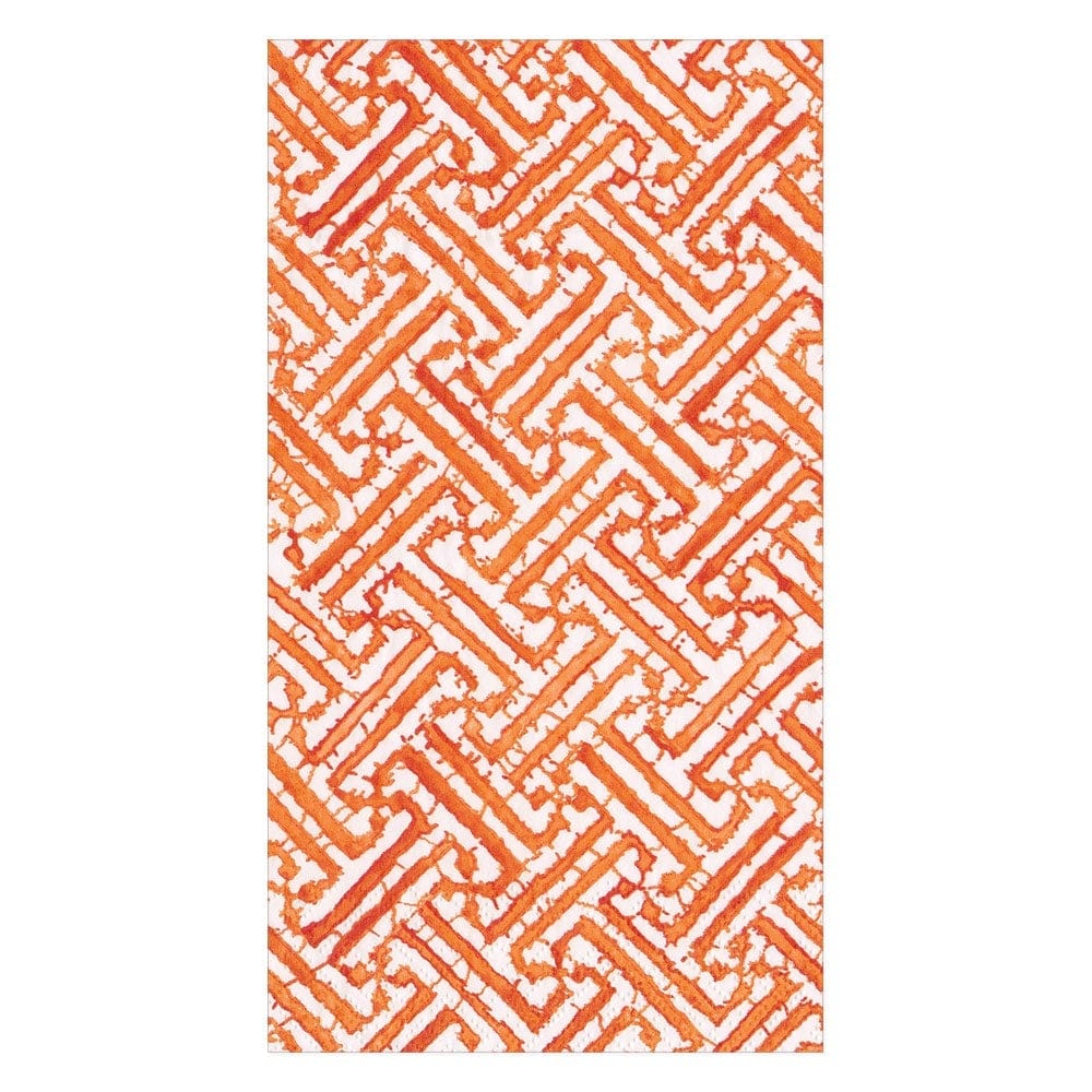 Fretwork Orange Guest Napkins