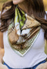 Olive Pointing Strong - Double-Sided Silk Scarf