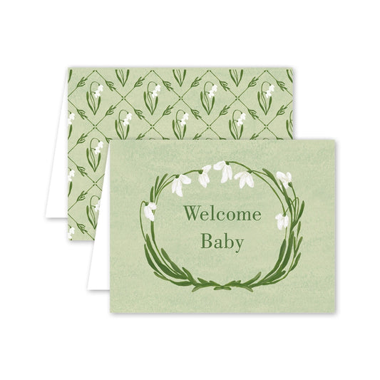 Snowdrop Meadow Baby Green Card