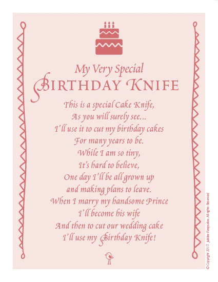 Birthday Keepsakes Cake Knife