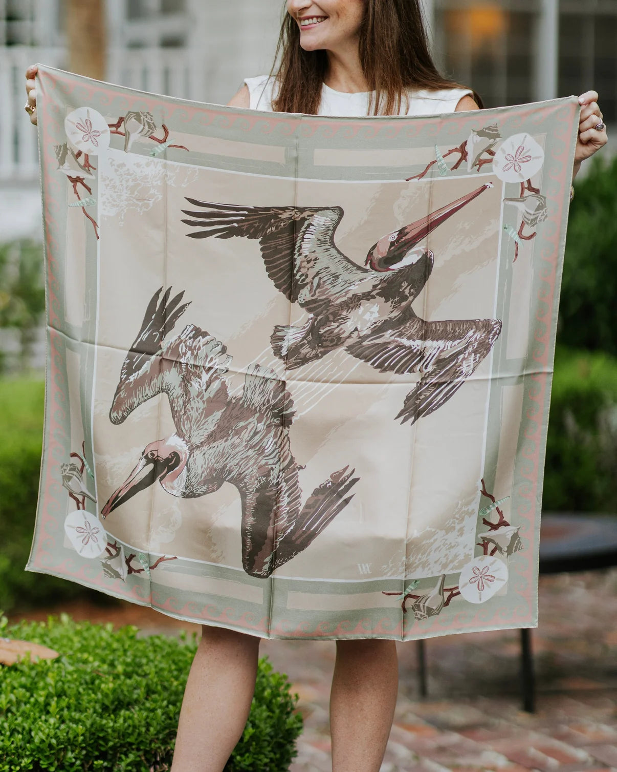 Sand Tide Diver Silk Scarf 25x 25