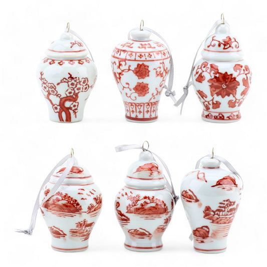 Red & White Chinoiserie Ornament