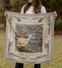 Slate Lily Pad Doe - Double-Sided Silk Scarf