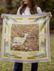 Brown Lily Pad Doe - Double-Sided Silk Scarf