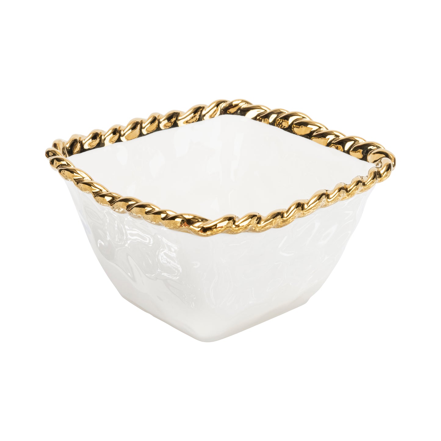 Small White Bowl w/ Gold