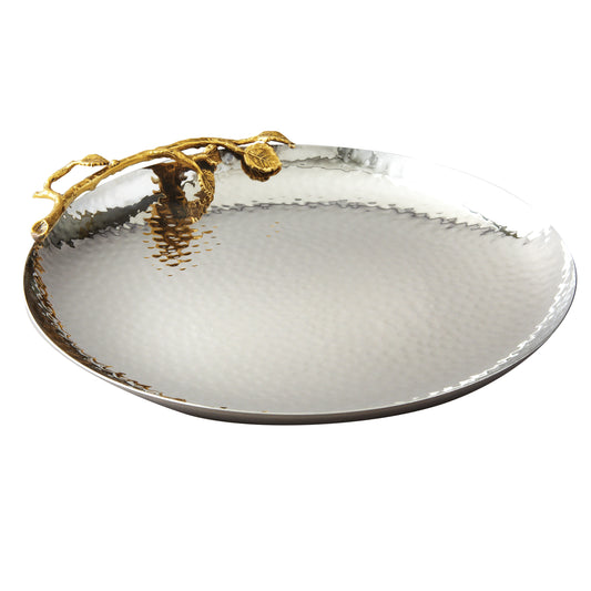 Round Tray w/ Gold Accent