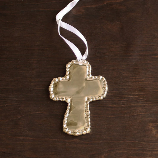 Organic Pearl Cross Ornament