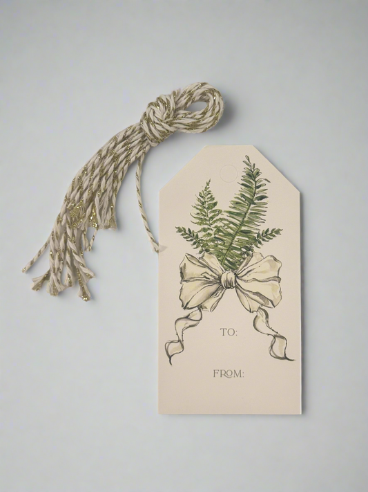 Fern w/ Bows Gift Tags