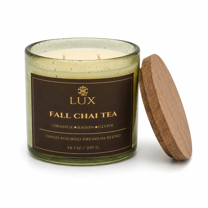 Fall Chai Tea in Green Glass
