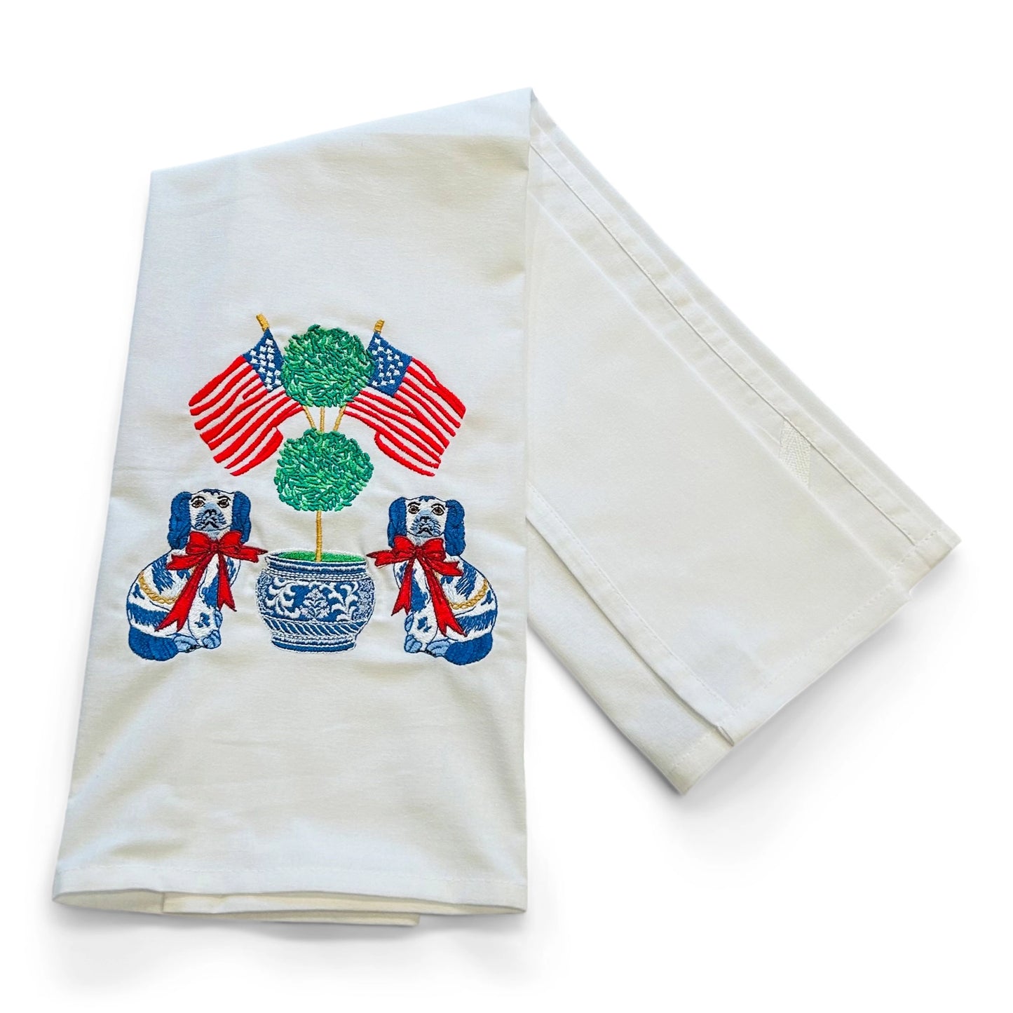 Patriotic Staffordshire Dogs Tea Towel