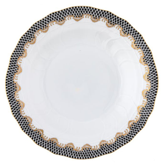 Black Fish scale Dessert plate
