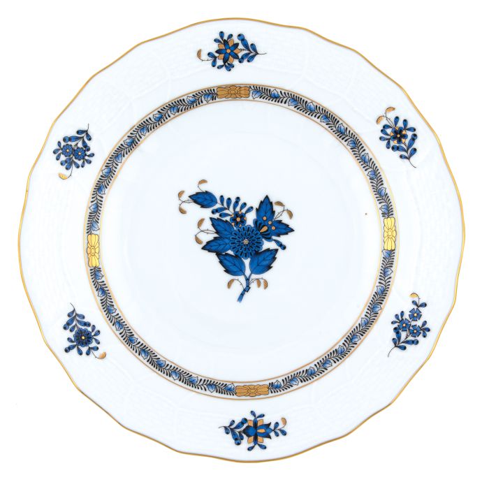 Chinese Bouquet Black Sapphire Dessert Plate