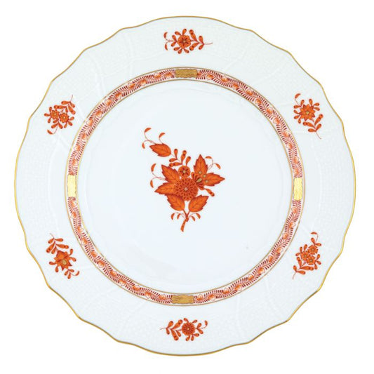 Rust Chinese Bouquet Dinner Plate