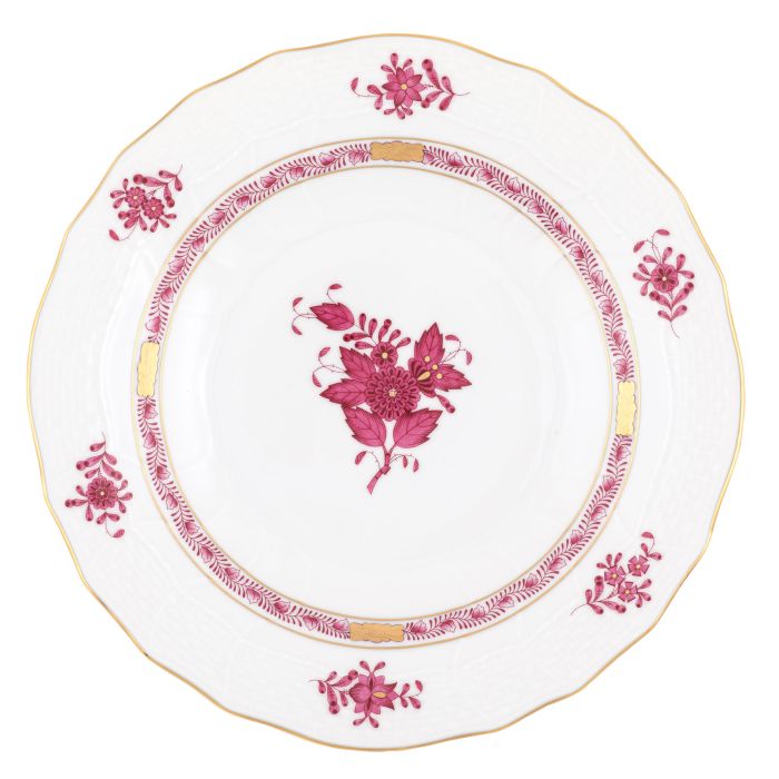 Raspberry Chinese Bouquet Dessert Plate