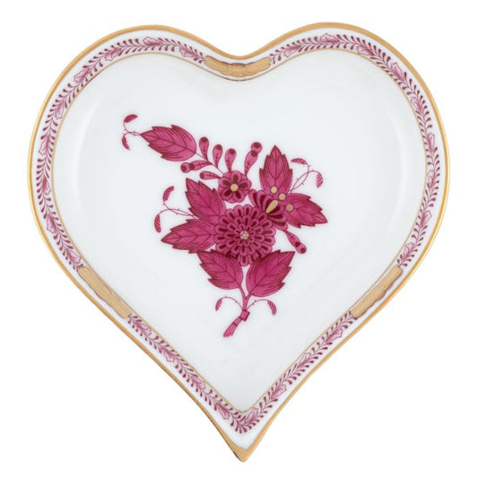 Raspberry Chinese Bouquet Small Heart Tray