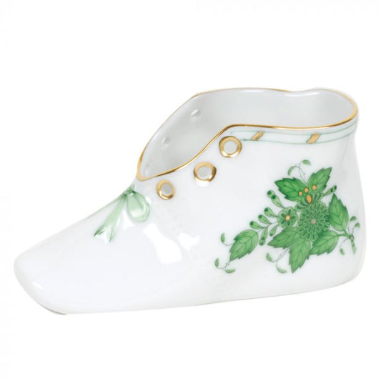 Green Chinese Bouquet Baby Shoe