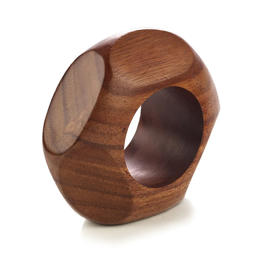 Alexis Teak Napkin Rings S/4