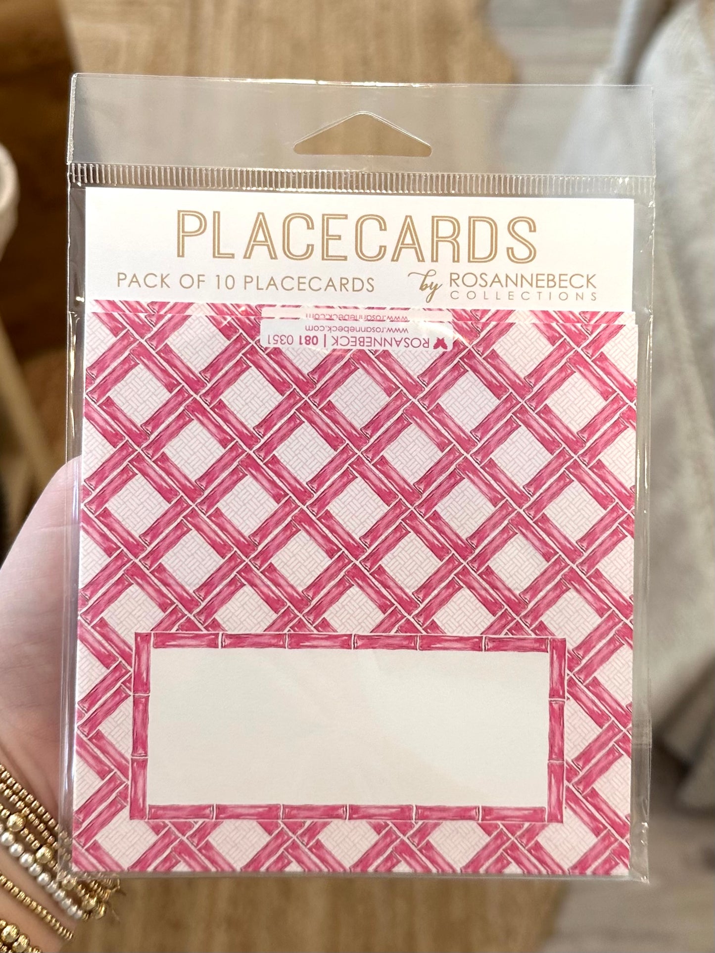 Pink Bamboo Place Cards