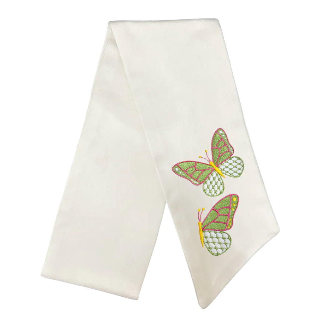Butterfly Wreath Sash - Pink/ Green