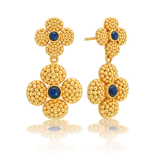 Berry Clover Convertible Duo Earrings - Blue Labradorite