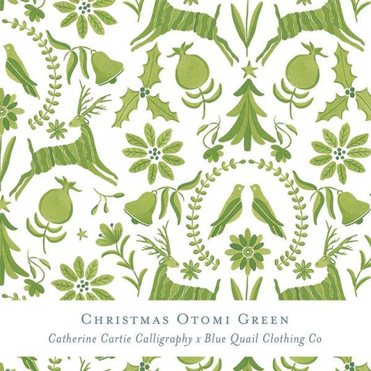Christmas Otomi Green Gift Wrap