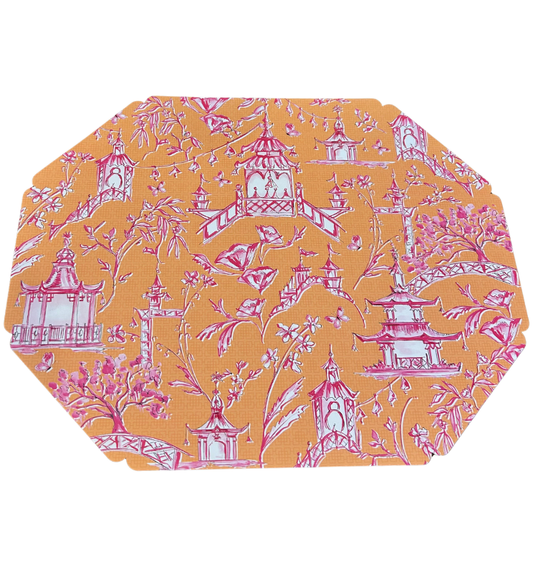 Pink & Orange Pagoda Placemats