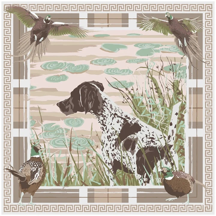 Pink Pheasant Watch  - Double Sided Scarf 25x25