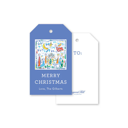 Mosaic Nativity Gift Tags