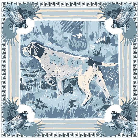 Light Blue Pointing Strong Silk Scarf