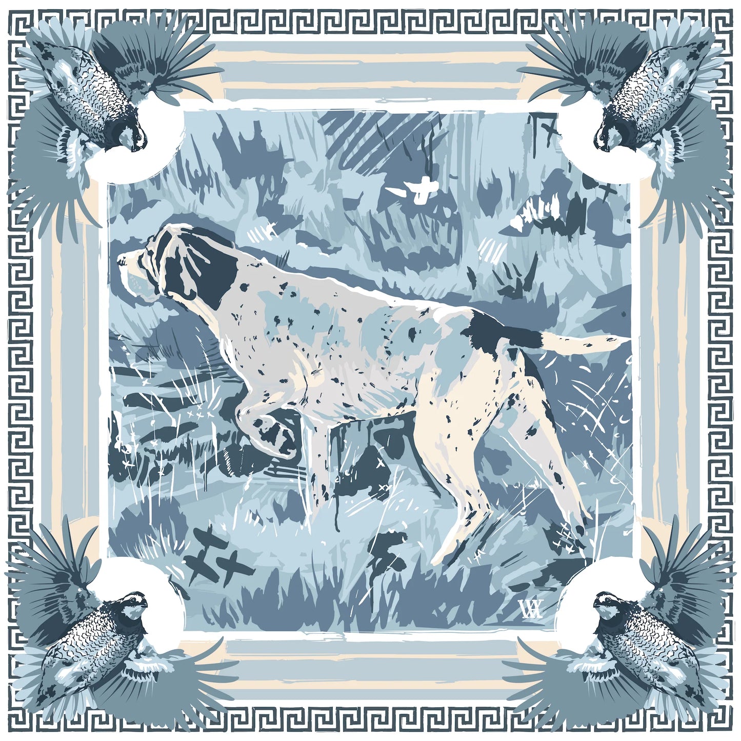 Light Blue Pointing Strong Silk Scarf