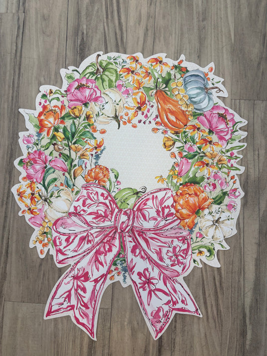 Pink and Green Wreath Placemat