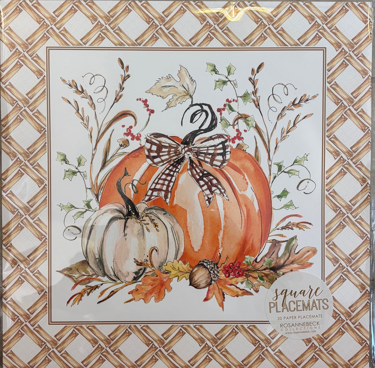 Fall Foilage and Pumpkin Square Placemat